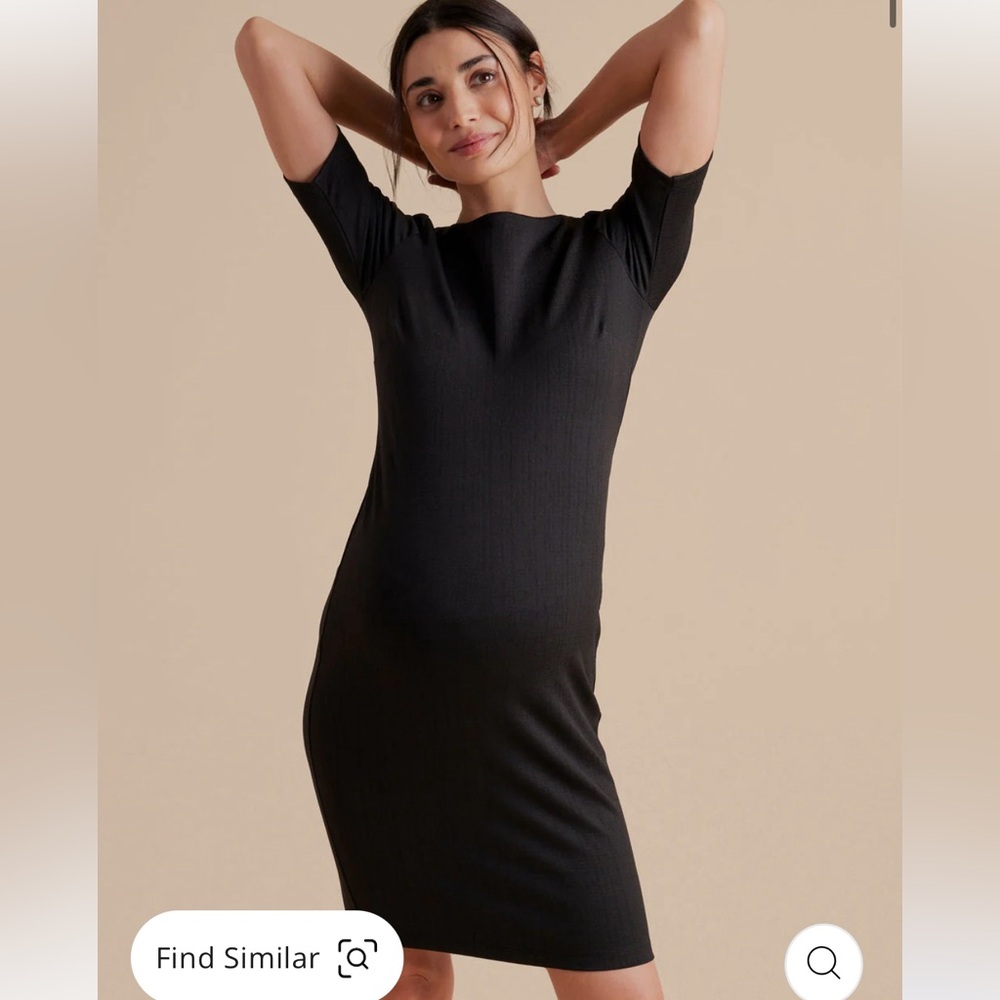 A pea in a pod black texted maternity bodycon dress size M